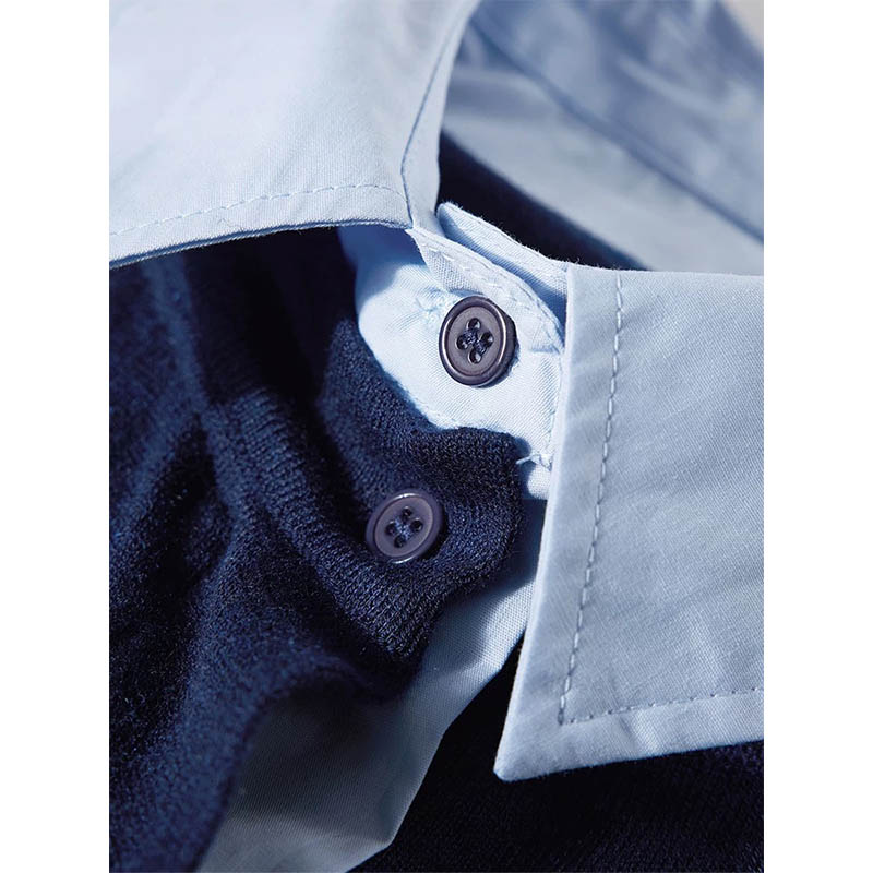 Fake Two Piece Polo Collar Knit